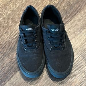 VANS Authentic all black sneakers womens size 8 lace up low top canvas shoe